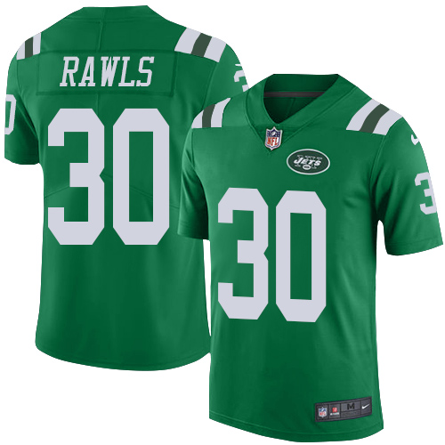 Nike Jets #30 Thomas Rawls Green Men's Stitched NFL Limited Rush Jersey - Click Image to Close